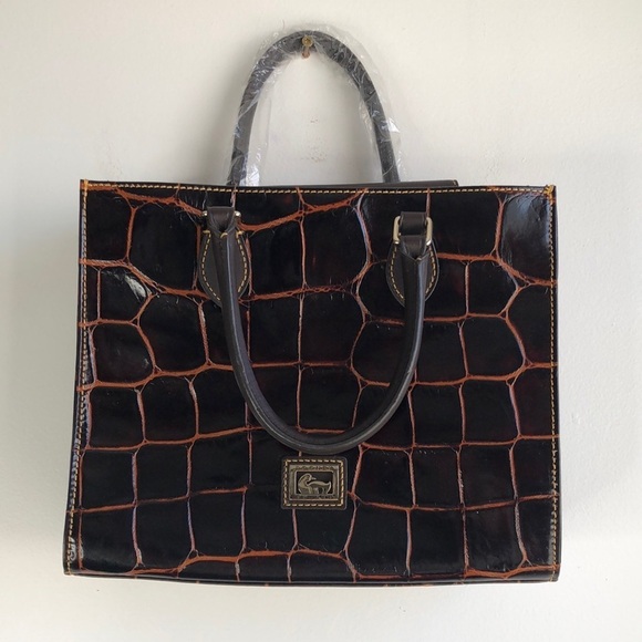 Dooney & Bourke crocodile embossed brown Tote Bag